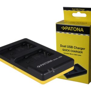 Dual Quick-Charger Panasonic VW-VBT190 VBT-380 HC-V757 incl. Micro-USB cabel